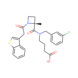 C[C@]1(C(=O)N(CCCC(=O)O)Cc2cccc(Cl)c2)CCN1C(=O)Cc1csc2ccccc12 ZINC000204933885