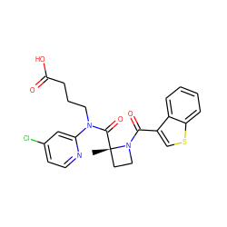 C[C@]1(C(=O)N(CCCC(=O)O)c2cc(Cl)ccn2)CCN1C(=O)c1csc2ccccc12 ZINC000205003471