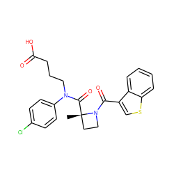 C[C@]1(C(=O)N(CCCC(=O)O)c2ccc(Cl)cc2)CCN1C(=O)c1csc2ccccc12 ZINC000204933400