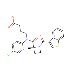 C[C@]1(C(=O)N(CCCC(=O)O)c2ccc(Cl)cn2)CCN1C(=O)c1csc2ccccc12 ZINC000205003198