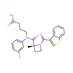 C[C@]1(C(=O)N(CCCC(=O)O)c2cccc(Cl)c2)CCN1C(=O)c1csc2ccccc12 ZINC000204898008