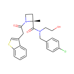 C[C@]1(C(=O)N(CCO)Cc2ccc(Cl)cc2)CCN1C(=O)Cc1csc2ccccc12 ZINC000205413337