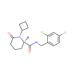 C[C@]1(C(=O)NCc2ccc(Cl)cc2Cl)CCCC(=O)N1C1CCC1 ZINC000095565322