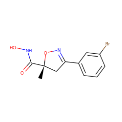 C[C@]1(C(=O)NO)CC(c2cccc(Br)c2)=NO1 ZINC000103254174