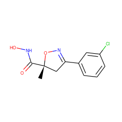 C[C@]1(C(=O)NO)CC(c2cccc(Cl)c2)=NO1 ZINC000103254170