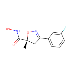 C[C@]1(C(=O)NO)CC(c2cccc(F)c2)=NO1 ZINC000103254178