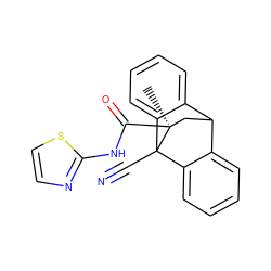 C[C@]1(C(=O)Nc2nccs2)CC2c3ccccc3C1(C#N)c1ccccc12 ZINC000040913379