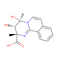 C[C@]1(C(=O)O)N=C2c3ccccc3C=CN2[C@](C)(O)[C@H]1O ZINC000013981519