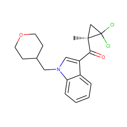 C[C@]1(C(=O)c2cn(CC3CCOCC3)c3ccccc23)CC1(Cl)Cl ZINC000034659887