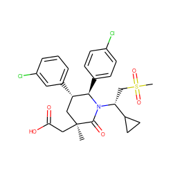 C[C@]1(CC(=O)O)C[C@H](c2cccc(Cl)c2)[C@@H](c2ccc(Cl)cc2)N([C@H](CS(C)(=O)=O)C2CC2)C1=O ZINC000103248033