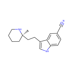 C[C@]1(CCc2c[nH]c3ccc(C#N)cc23)CCCCN1 ZINC000045372606