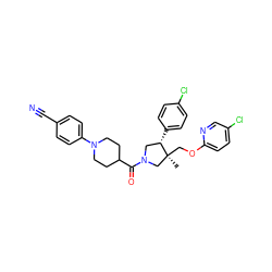 C[C@]1(COc2ccc(Cl)cn2)CN(C(=O)C2CCN(c3ccc(C#N)cc3)CC2)C[C@@H]1c1ccc(Cl)cc1 ZINC000096170444