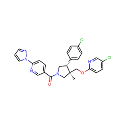 C[C@]1(COc2ccc(Cl)cn2)CN(C(=O)c2ccc(-n3cccn3)nc2)C[C@@H]1c1ccc(Cl)cc1 ZINC000096170432