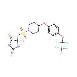 C[C@]1(CS(=O)(=O)N2CCC(Oc3ccc(OC(F)(F)C(F)(F)F)cc3)CC2)NC(=O)NC1=O ZINC000096273628