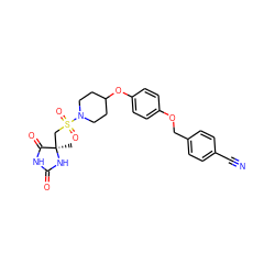 C[C@]1(CS(=O)(=O)N2CCC(Oc3ccc(OCc4ccc(C#N)cc4)cc3)CC2)NC(=O)NC1=O ZINC000096273624