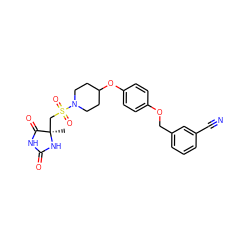 C[C@]1(CS(=O)(=O)N2CCC(Oc3ccc(OCc4cccc(C#N)c4)cc3)CC2)NC(=O)NC1=O ZINC000096273623