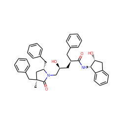 C[C@]1(Cc2ccccc2)C[C@H](Cc2ccccc2)N(C[C@@H](O)C[C@@H](Cc2ccccc2)C(=O)N[C@H]2c3ccccc3C[C@H]2O)C1=O ZINC000028395282