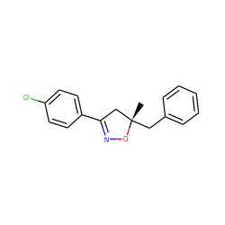 C[C@]1(Cc2ccccc2)CC(c2ccc(Cl)cc2)=NO1 ZINC000095584168