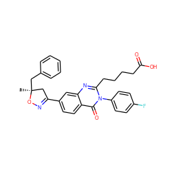 C[C@]1(Cc2ccccc2)CC(c2ccc3c(=O)n(-c4ccc(F)cc4)c(CCCCC(=O)O)nc3c2)=NO1 ZINC000103256652