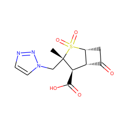 C[C@]1(Cn2ccnn2)[C@H](C(=O)O)[C@H]2C(=O)C[C@H]2S1(=O)=O ZINC000029234586