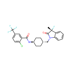 C[C@]1(F)C(=O)N(C[C@H]2CC[C@H](NC(=O)c3cc(C(F)(F)F)ccc3Cl)CC2)c2ccccc21 ZINC000653682403