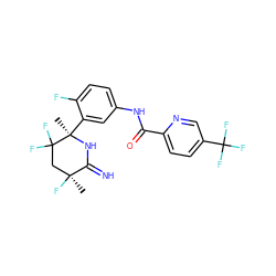 C[C@]1(F)CC(F)(F)[C@@](C)(c2cc(NC(=O)c3ccc(C(F)(F)F)cn3)ccc2F)NC1=N ZINC001772581881