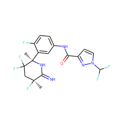 C[C@]1(F)CC(F)(F)[C@@](C)(c2cc(NC(=O)c3ccn(C(F)F)n3)ccc2F)NC1=N ZINC001772629146