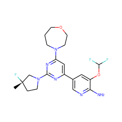 C[C@]1(F)CCN(c2nc(-c3cnc(N)c(OC(F)F)c3)cc(N3CCCOCC3)n2)C1 ZINC000653755674