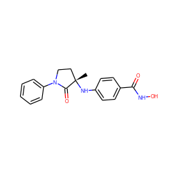 C[C@]1(Nc2ccc(C(=O)NO)cc2)CCN(c2ccccc2)C1=O ZINC000200964321