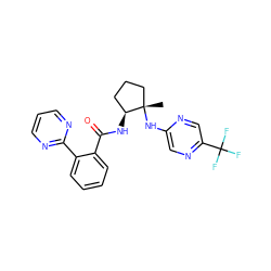 C[C@]1(Nc2cnc(C(F)(F)F)cn2)CCC[C@@H]1NC(=O)c1ccccc1-c1ncccn1 ZINC001772629315