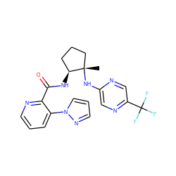 C[C@]1(Nc2cnc(C(F)(F)F)cn2)CCC[C@@H]1NC(=O)c1ncccc1-n1cccn1 ZINC001772624347