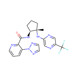 C[C@]1(Nc2cnc(C(F)(F)F)cn2)CCC[C@@H]1NC(=O)c1ncccc1-n1nccn1 ZINC001772623164