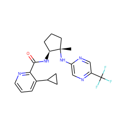 C[C@]1(Nc2cnc(C(F)(F)F)cn2)CCC[C@@H]1NC(=O)c1ncccc1C1CC1 ZINC001772653060