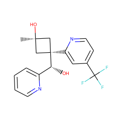 C[C@]1(O)C[C@@](c2cc(C(F)(F)F)ccn2)([C@H](O)c2ccccn2)C1 ZINC000653834543