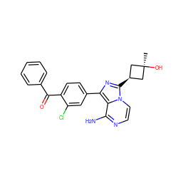 C[C@]1(O)C[C@@H](c2nc(-c3ccc(C(=O)c4ccccc4)c(Cl)c3)c3c(N)nccn32)C1 ZINC000100618805