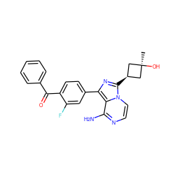 C[C@]1(O)C[C@@H](c2nc(-c3ccc(C(=O)c4ccccc4)c(F)c3)c3c(N)nccn32)C1 ZINC000100618778