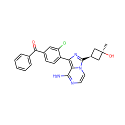 C[C@]1(O)C[C@@H](c2nc(-c3ccc(C(=O)c4ccccc4)cc3Cl)c3c(N)nccn32)C1 ZINC000100618853