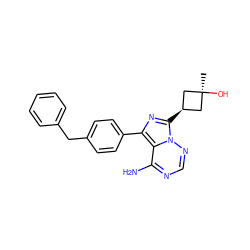 C[C@]1(O)C[C@@H](c2nc(-c3ccc(Cc4ccccc4)cc3)c3c(N)ncnn32)C1 ZINC000100619104