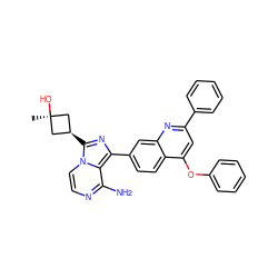 C[C@]1(O)C[C@@H](c2nc(-c3ccc4c(Oc5ccccc5)cc(-c5ccccc5)nc4c3)c3c(N)nccn32)C1 ZINC000101688476