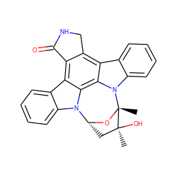 C[C@]1(O)C[C@H]2O[C@]1(C)n1c3ccccc3c3c4c(c5c6ccccc6n2c5c31)C(=O)NC4 ZINC000003941610