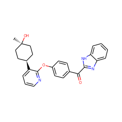 C[C@]1(O)CC[C@@H](c2cccnc2Oc2ccc(C(=O)c3nc4ccccc4[nH]3)cc2)CC1 ZINC000115803833