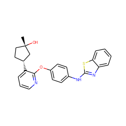 C[C@]1(O)CC[C@@H](c2cccnc2Oc2ccc(Nc3nc4ccccc4s3)cc2)C1 ZINC000139163503