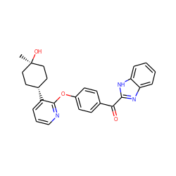 C[C@]1(O)CC[C@H](c2cccnc2Oc2ccc(C(=O)c3nc4ccccc4[nH]3)cc2)CC1 ZINC000144037012