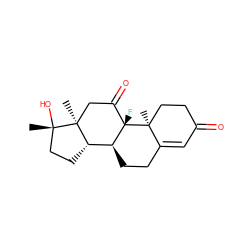 C[C@]1(O)CC[C@H]2[C@@H]3CCC4=CC(=O)CC[C@]4(C)[C@@]3(F)C(=O)C[C@@]21C ZINC000004428389