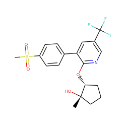 C[C@]1(O)CCC[C@H]1Oc1ncc(C(F)(F)F)cc1-c1ccc(S(C)(=O)=O)cc1 ZINC000003931618