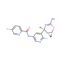 C[C@]1(c2cc(NC(=O)c3ccc(Cl)cn3)cnc2F)N=C(N)O[C@@H]2C[C@@H]21 ZINC000220652368