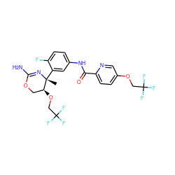 C[C@]1(c2cc(NC(=O)c3ccc(OCC(F)(F)F)cn3)ccc2F)N=C(N)OC[C@@H]1OCC(F)(F)F ZINC000169702985