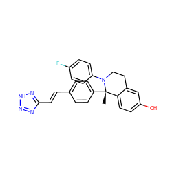 C[C@]1(c2ccc(/C=C/c3nn[nH]n3)cc2)c2ccc(O)cc2CCN1c1ccc(F)cc1 ZINC001772639671