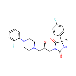 C[C@]1(c2ccc(F)cc2)NC(=O)N(C[C@@H](O)CN2CCN(c3ccccc3F)CC2)C1=O ZINC000653707996