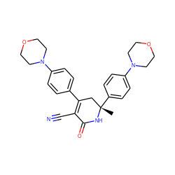 C[C@]1(c2ccc(N3CCOCC3)cc2)CC(c2ccc(N3CCOCC3)cc2)=C(C#N)C(=O)N1 ZINC001772622889